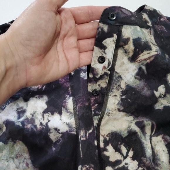 Vera Wang L floral dress large black flower excellent condition - Picture 2 of 12